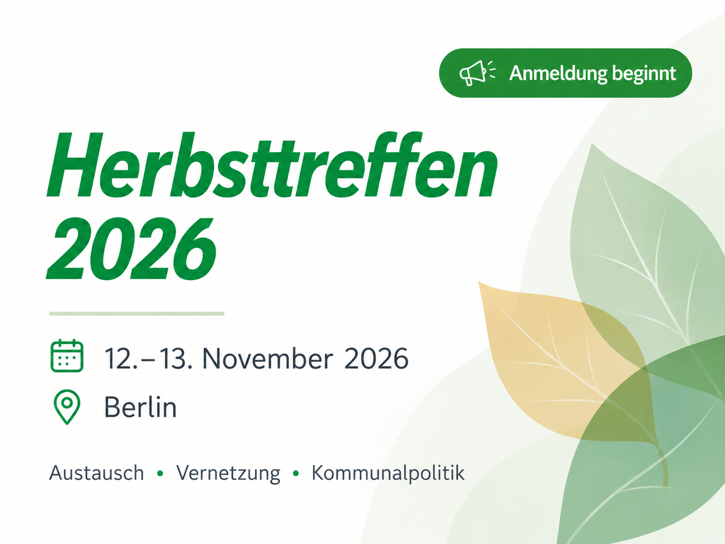 Herbsttreffen 2026 – Anmeldung beginnt